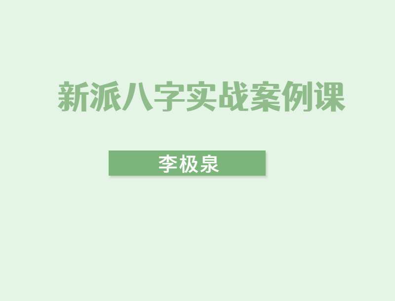 李极泉新派八字实战案例课程 高清视频42集