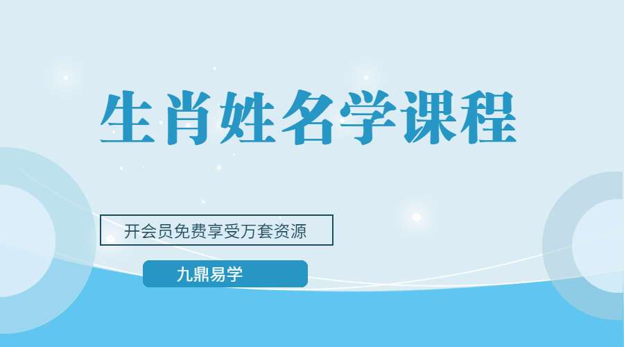 生肖姓名学课程 视频52集 （九鼎易学）