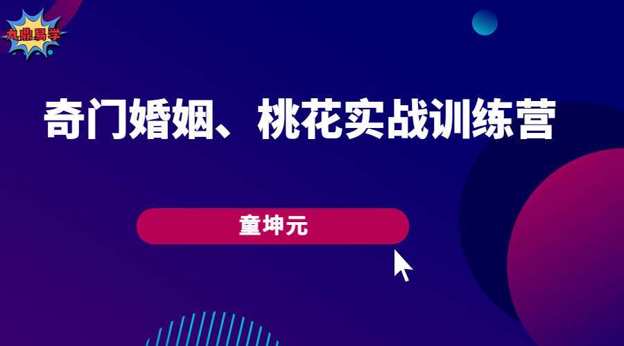 童坤元奇门婚姻、桃花实战训练营 视频20集 （九鼎易学）
