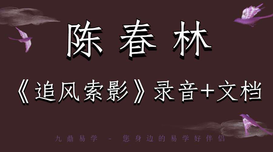 陈春林《追风索影》录音+文档 （九鼎易学）
