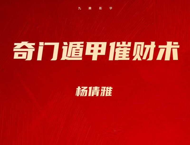 抱猫杨倩雅奇门遁甲催财术 视频12集 （九鼎易学）