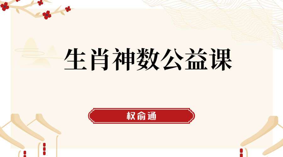 权俞通生肖神数公益课 2集高清视频（九鼎易学）