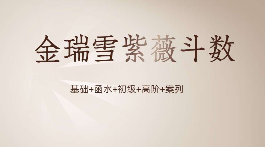 金瑞雪紫薇斗数（基础+函水+初级+高阶+案列）录音➕文字