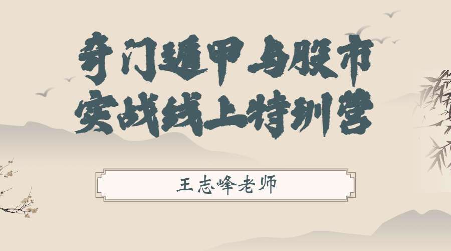 王志峰老师2023年最新课程 奇门遁甲与股市实战线上特训营课程（九鼎易学）