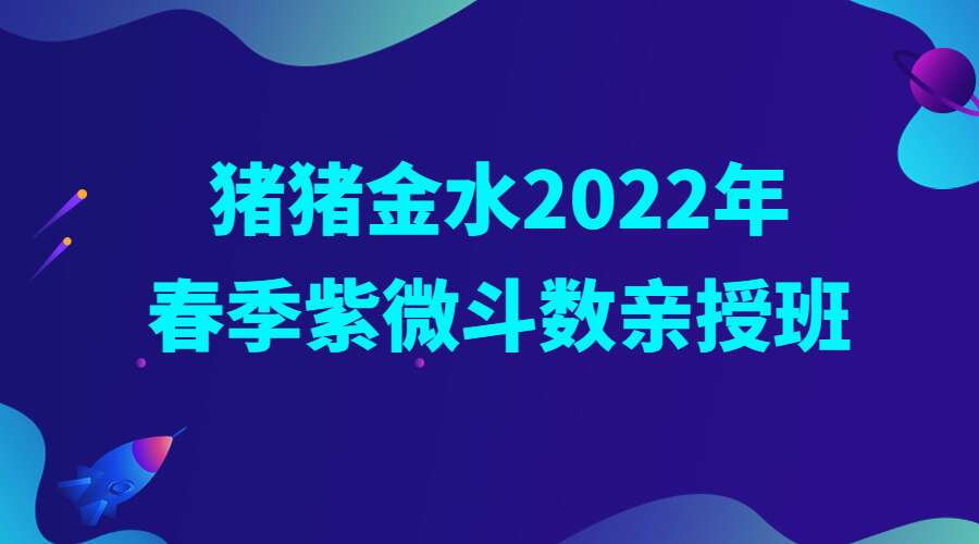 猪猪金水2022年春季紫微斗数亲授班16集高清视频（九鼎易学）