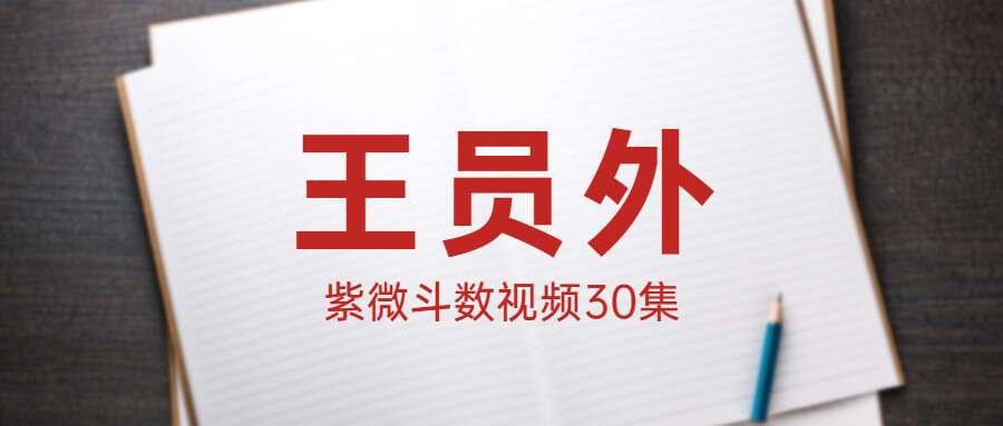 九龙道长推荐-王员外紫微斗数视频30集（九鼎易学）