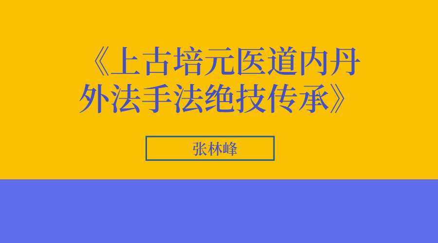 张林峰《上古培元医道内丹外法手法绝技传承》仙家不传之秘视频（九鼎易学）