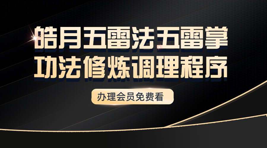 皓月五雷法五雷掌功法修炼调理程序 视频+文字+图片