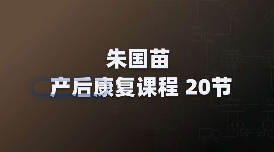 朱国苗产后康复课程 20节