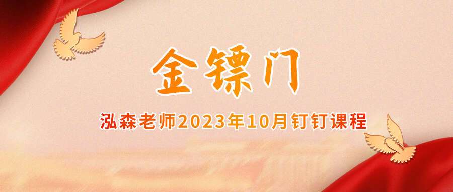金镖门泓森老师2023年10月钉钉课程26集12小时