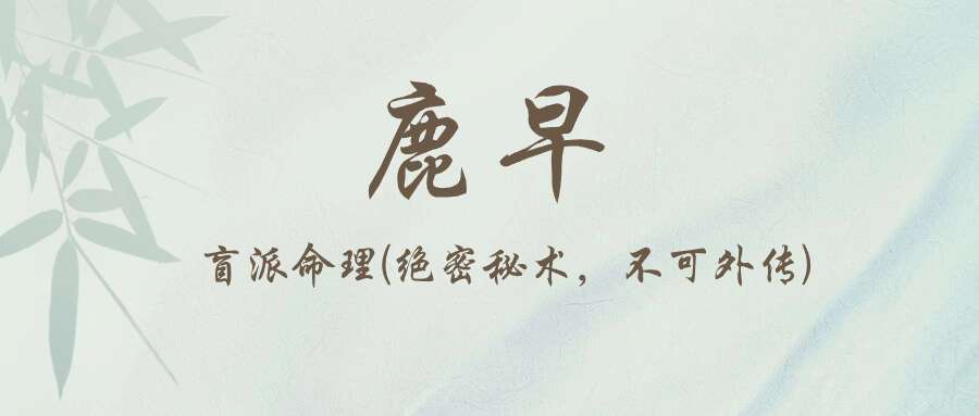 鹿早-盲派命理(绝密秘术，不可外传)