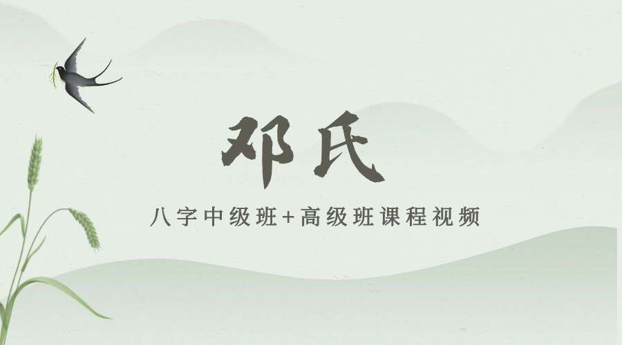 邓田波邓氏–八字中级视频21集+高级班课程视频10集