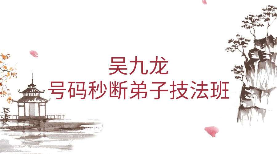 吴九龙号码秒断弟子技法班视频