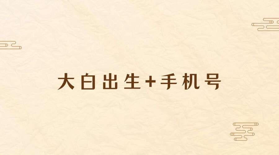 大白出生+手机号