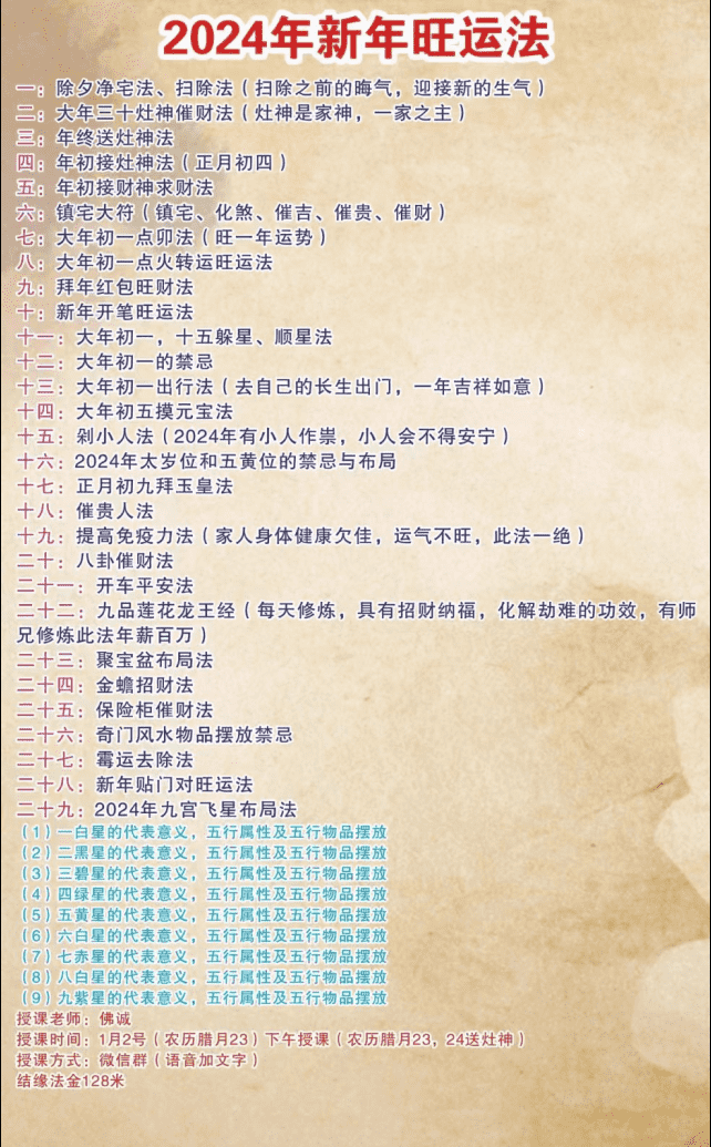 佛诚2024新春旺运法微课128元