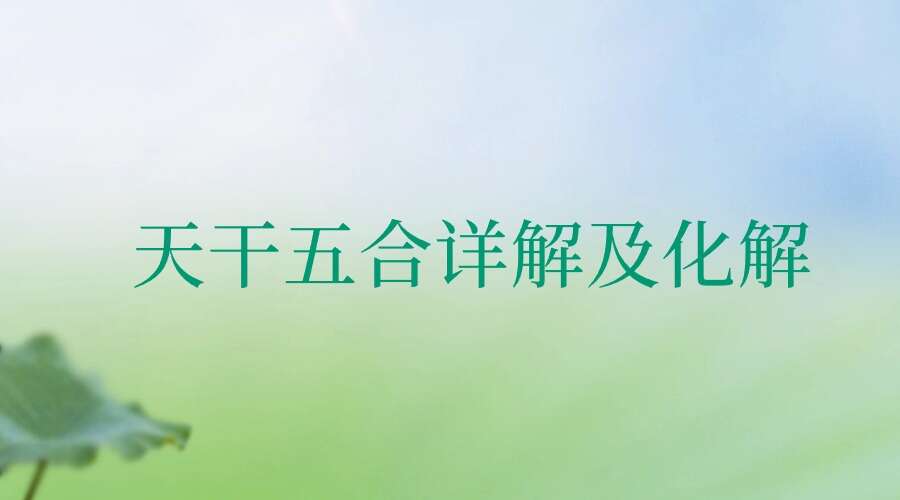 高雅蘭老师《天干五合详解及化解》