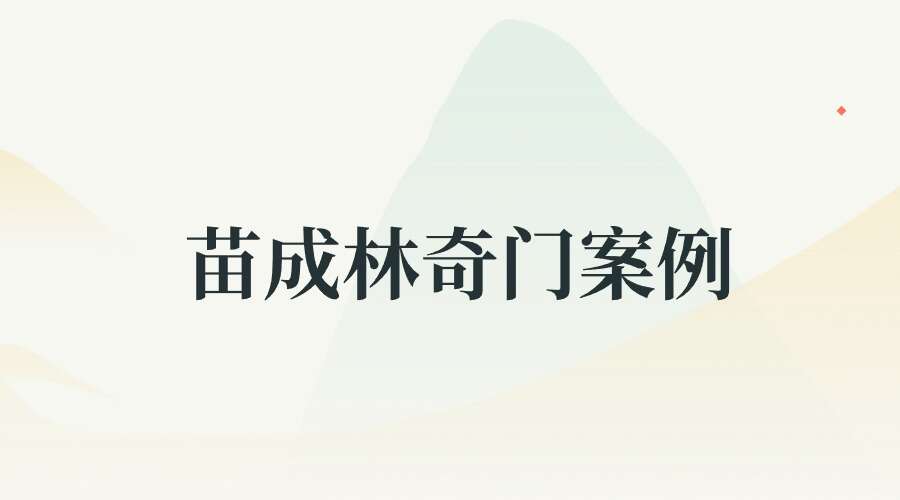 苗成林奇门案例