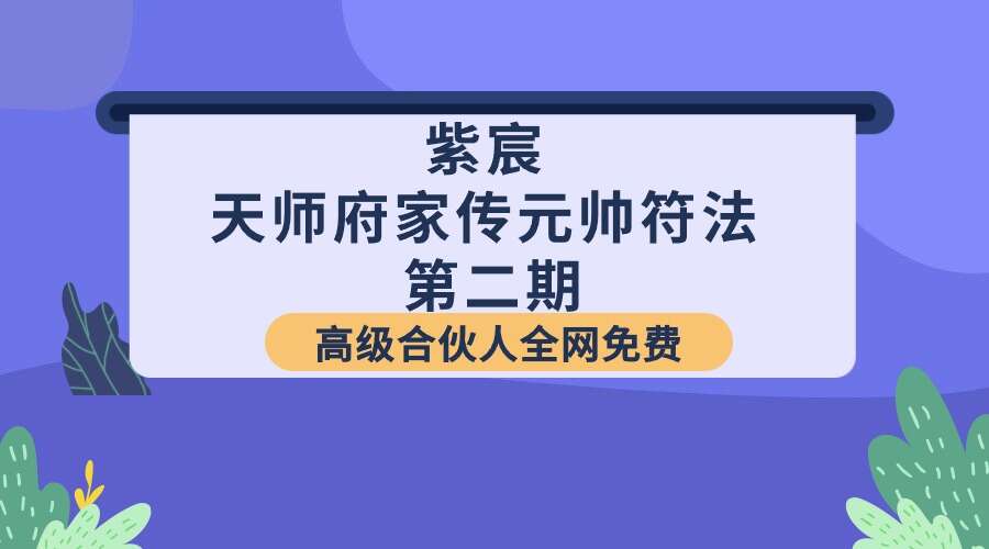 紫宸 天师府家传元帅符法 第二期