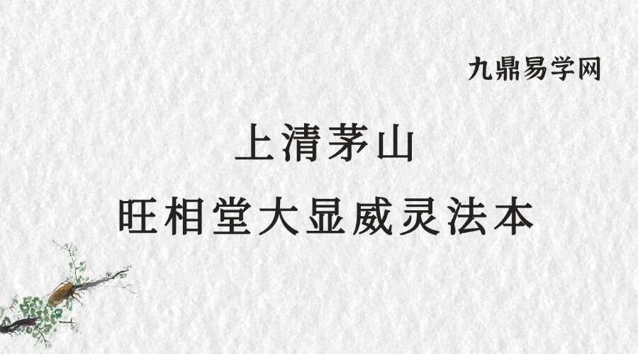 上清茅山旺相堂大显威灵法本37页
