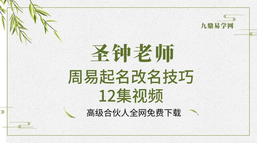 圣钟老师周易起名改名技巧12集视频