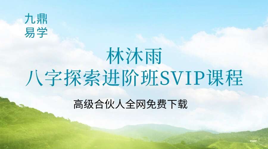 林沐雨《八字探索进阶班SVIP课程》20集