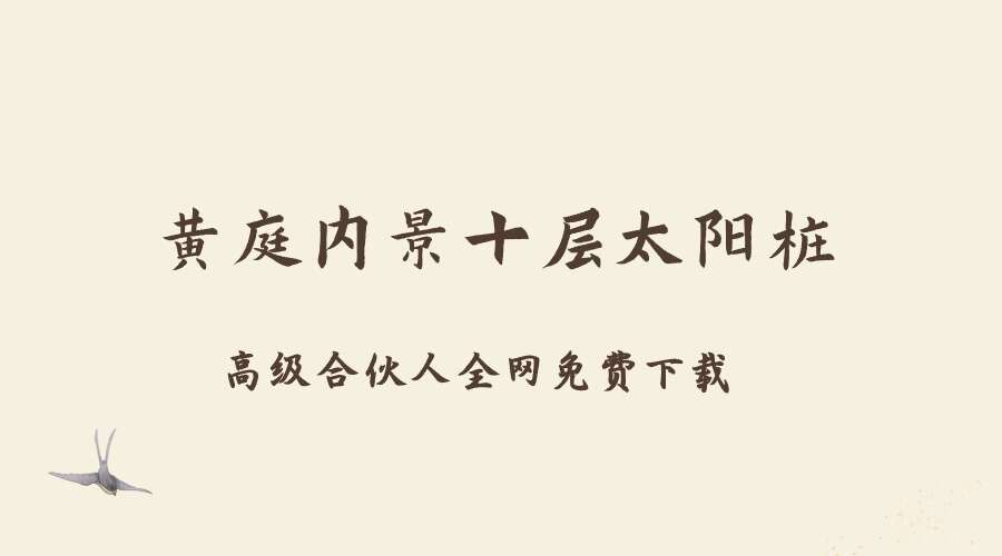 黄庭内景十层太阳桩——私教课