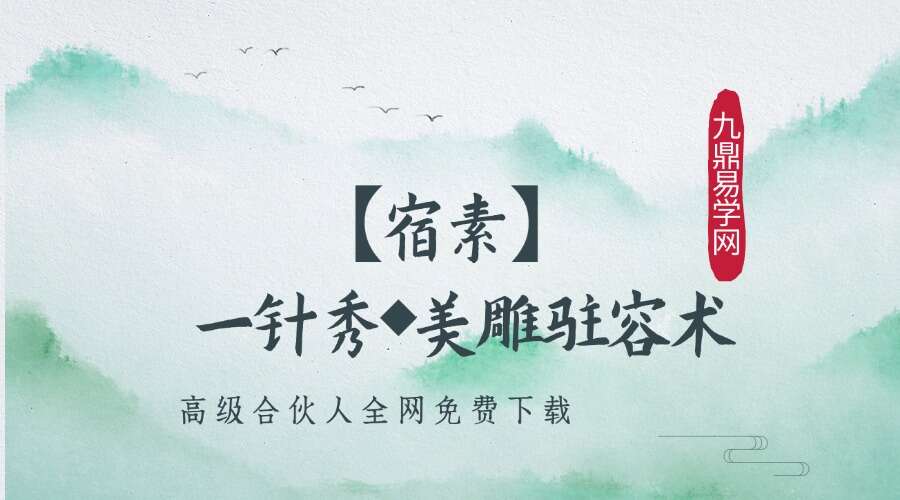 【宿素 】一针秀◆美雕驻容术 面雕