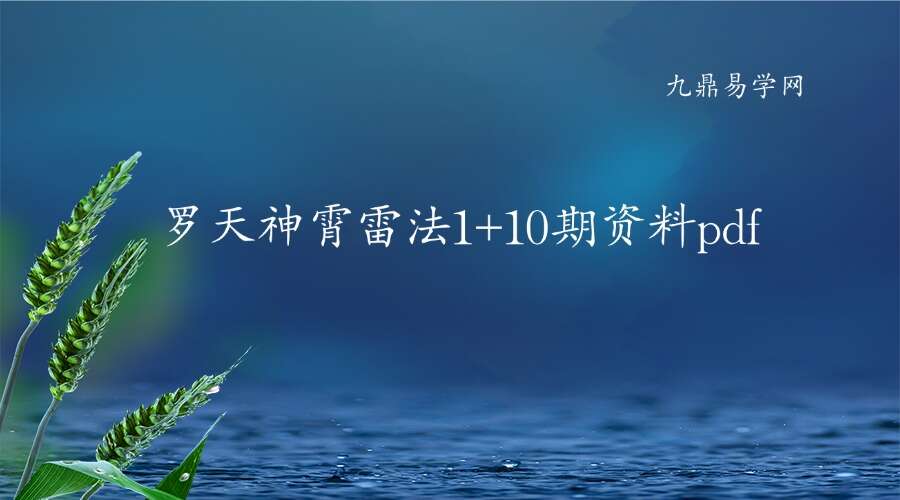 罗天神霄雷法1+10期资料pdf