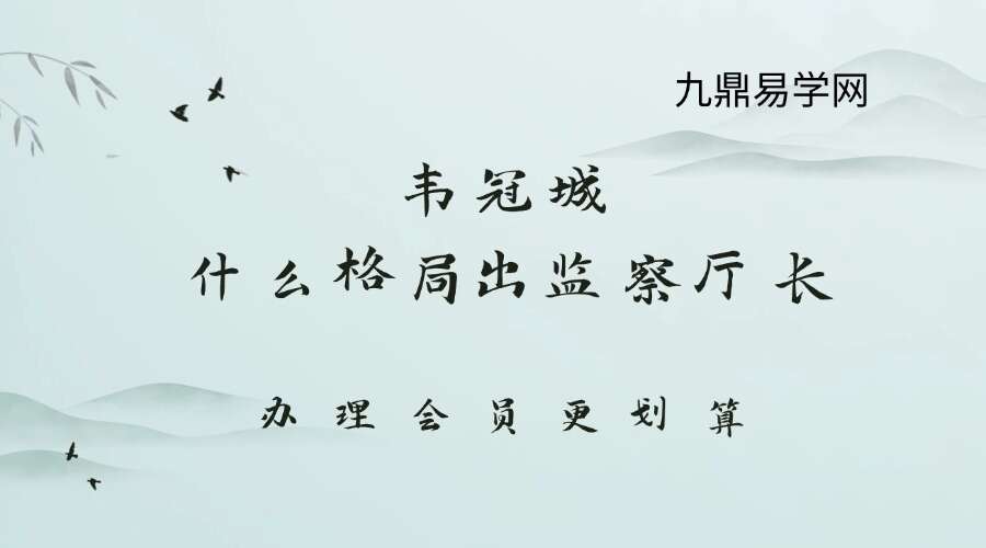 韦冠成什么格局出监察厅长看完你就懂1集
