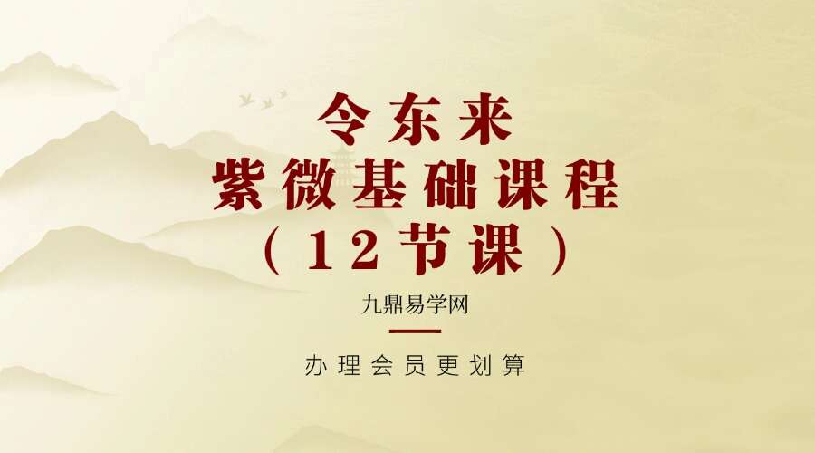 2021令东来紫微基础课程（12节课）
