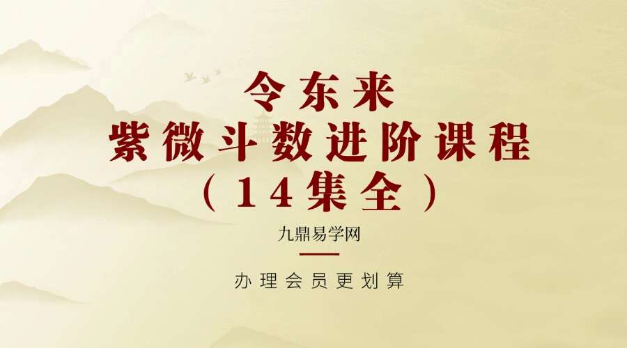 令东来2023紫微斗数进阶课程(14集全)