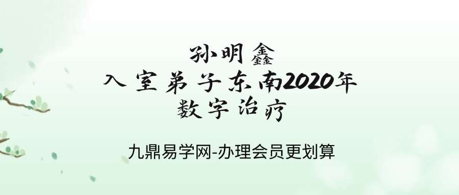 孙明鑫入室弟子东南2020年数字治疗