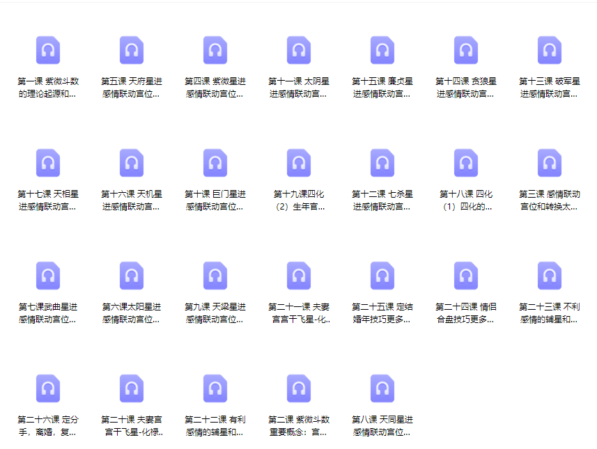 猪猪金水 紫微斗数情感专题 音频 26集 网盘