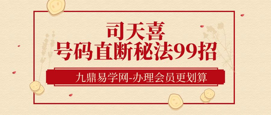司天喜号码直断秘法99招(九鼎易学)