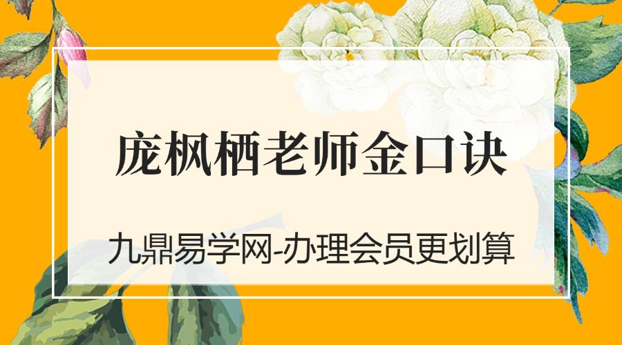 《庞枫栖老师金口诀》17集