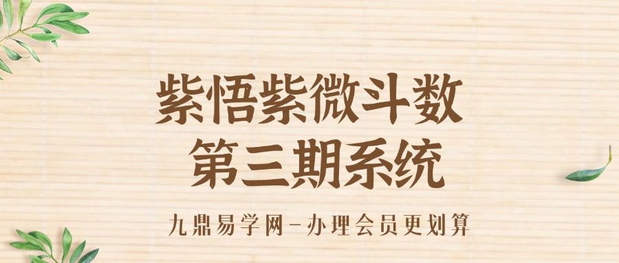 紫悟紫微斗数第三期系统