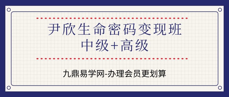 尹欣生命密码变现班中级+高级