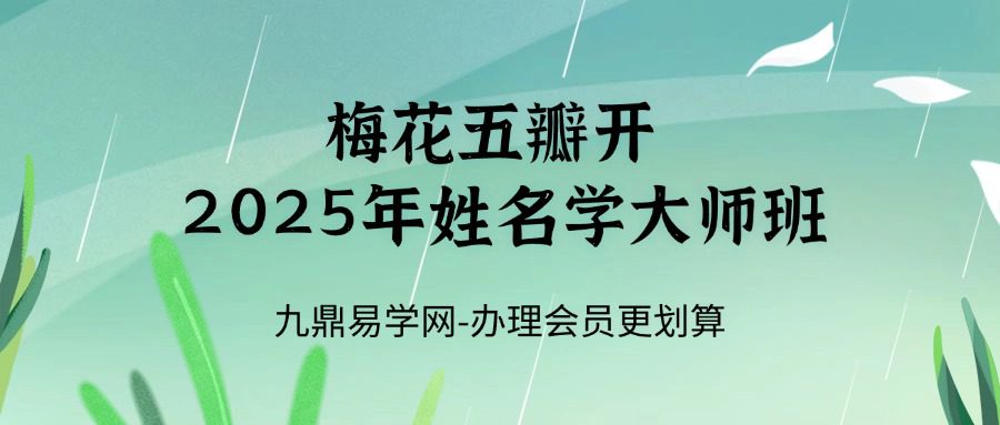 梅花五瓣开2025年姓名学大师班