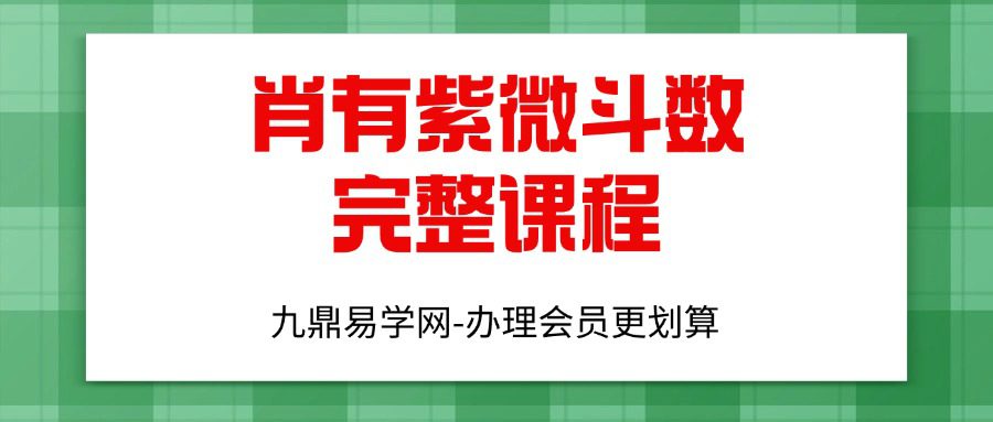 肖有紫微斗数完整课程（基础+实战）