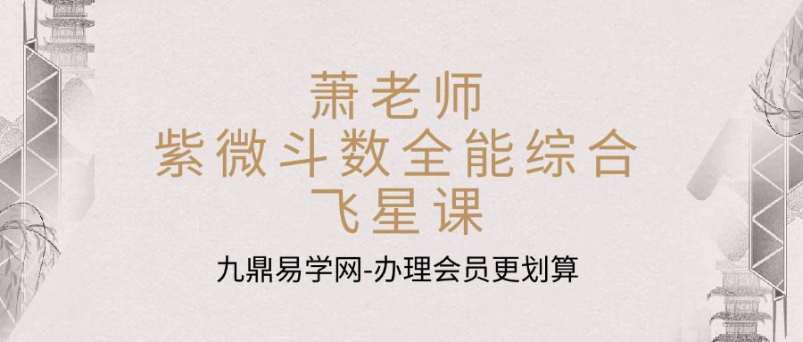 萧老师紫微斗数全能综合飞星课程15集