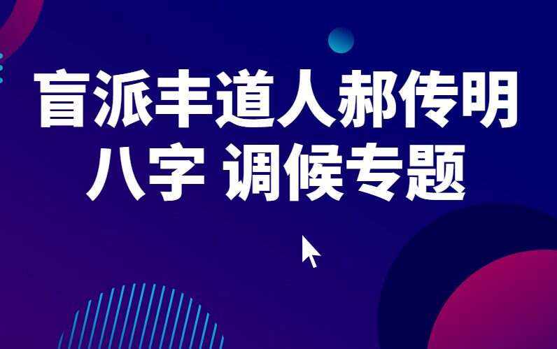 盲派丰道人郝传明八字 调候专题视频2集（九鼎易学）