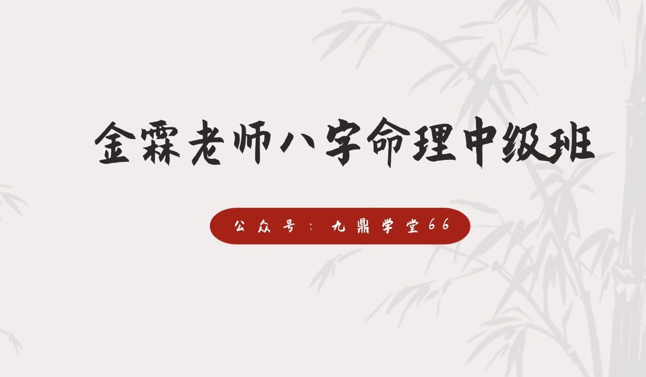 金霖老师八字命理中级班 视频26集