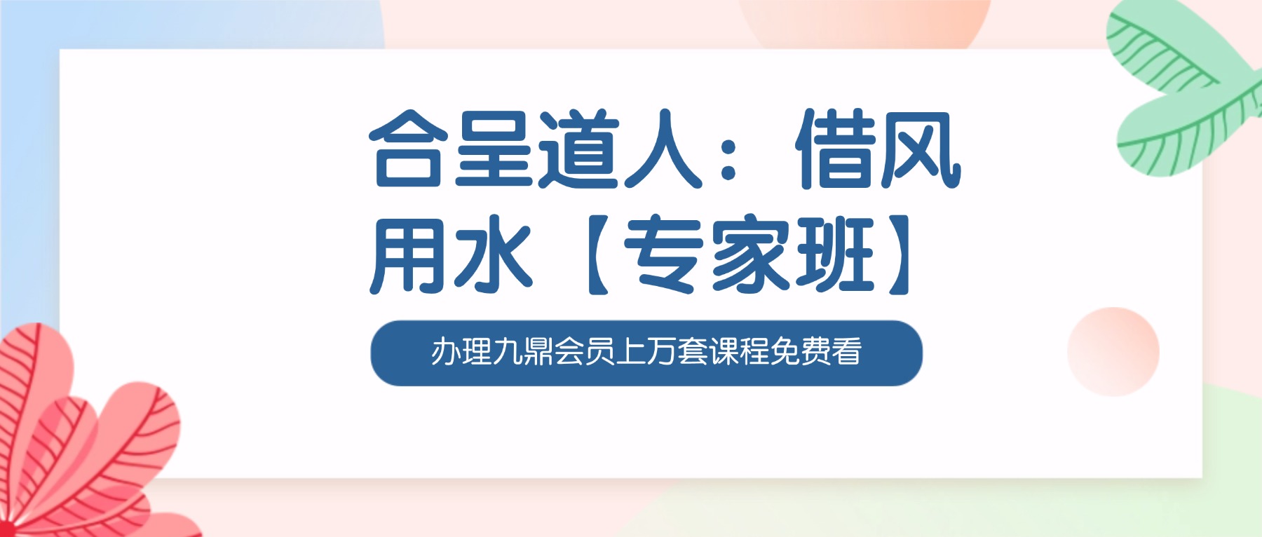 合呈道人：借风用水【专家班】37讲视频
