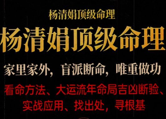 杨清娟顶级命理  家里家外 盲派断命  唯重做功 214页.pdf